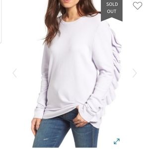 Hinge Ruffled Sleeves Purple Sweatshirt...1